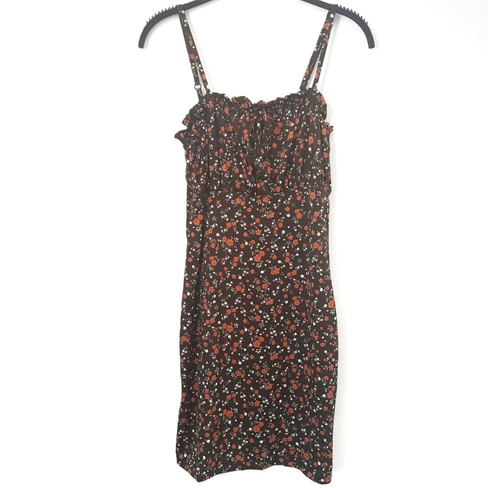 BAILEY BLUE Ditsy Olive Rush Tank Dress, L - NWT